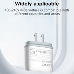 LDNIO Q229 QC3.0 / PD20W USB＋Type-C高速充電器 1m Type-C to Type-Cケーブル付き、EUプラグ、UKプラグ、USプラグ