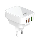LDNIO Q334 32W Type-C + デュアル USB ポートチャージャー 1m USB-C / Type-C to USB-C / Type-C データケーブル付き、EUプラグ、UKプラグ、USプラグ