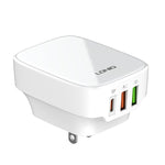 LDNIO Q334 32W Type-C + デュアル USB ポートチャージャー 1m USB-C / Type-C to USB-C / Type-C データケーブル付き、EUプラグ、UKプラグ、USプラグ