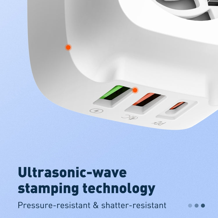 LDNIO Q334 32W Type-C + デュアル USB ポートチャージャー 1m USB-C / Type-C to USB-C / Type-C データケーブル付き、EUプラグ、UKプラグ、USプラグ