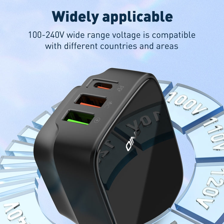 LDNIO Q334 32W Type-C + デュアル USB ポートチャージャー 1m USB-C / Type-C to USB-C / Type-C データケーブル付き、EUプラグ、UKプラグ、USプラグ