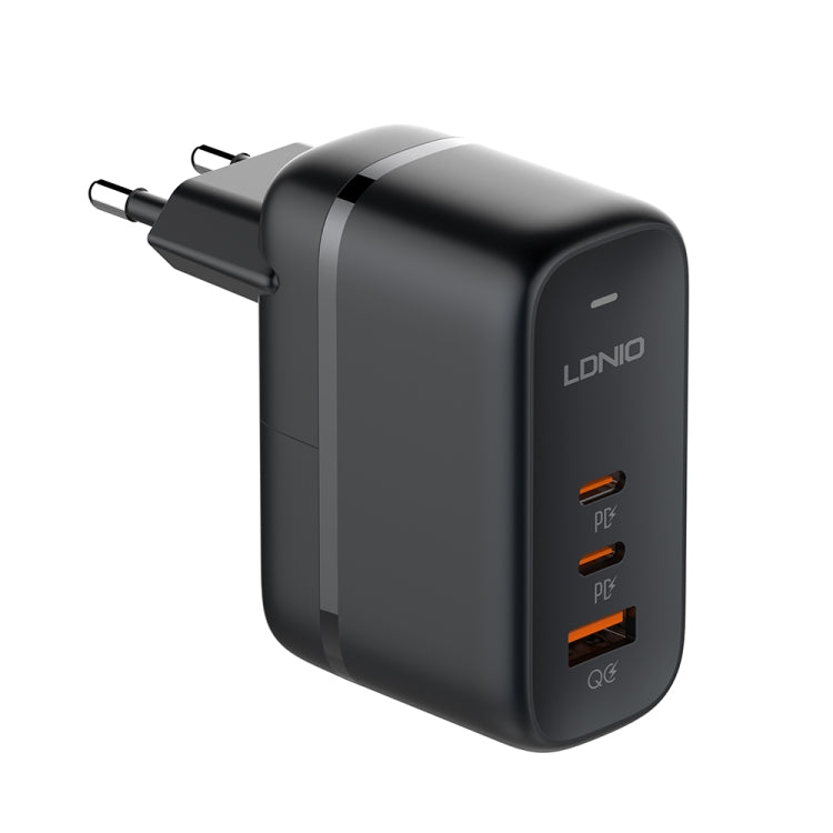 LDNIO Q366 65W USB + デュアル Type-C ポートチャージャー 1m USB-C / Type-C to USB-C / Type-C データケーブル付き、EUプラグ、UKプラグ、USプラグ