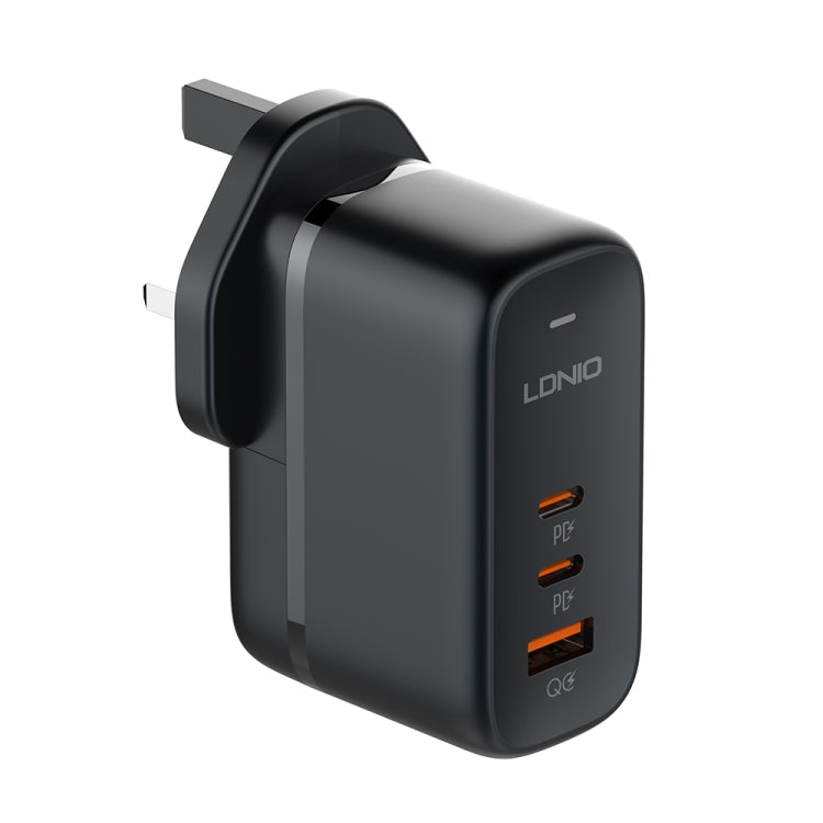 LDNIO Q366 65W USB + デュアル Type-C ポートチャージャー 1m USB-C / Type-C to USB-C / Type-C データケーブル付き、EUプラグ、UKプラグ、USプラグ