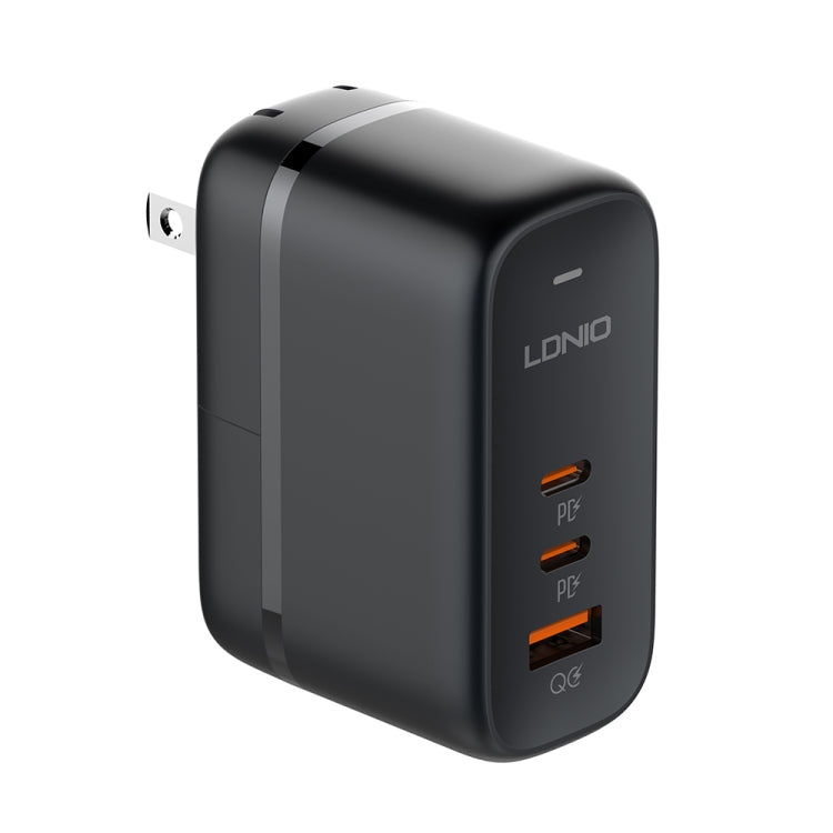 LDNIO Q366 65W USB + デュアル Type-C ポートチャージャー 1m USB-C / Type-C to USB-C / Type-C データケーブル付き、EUプラグ、UKプラグ、USプラグ