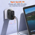 LDNIO Q366 65W USB + デュアル Type-C ポートチャージャー 1m USB-C / Type-C to USB-C / Type-C データケーブル付き、EUプラグ、UKプラグ、USプラグ