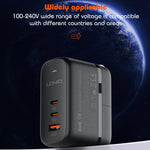 LDNIO Q366 65W USB + デュアル Type-C ポートチャージャー 1m USB-C / Type-C to USB-C / Type-C データケーブル付き、EUプラグ、UKプラグ、USプラグ