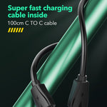 LDNIO Q367 65W GaN 3ポート USB-C / Type-C インターフェースチャージャー 1m USB-C / Type-C to USB-C / Type-C データケーブル付き、EUプラグ、UKプラグ、USプラグ