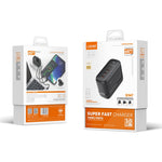LDNIO Q367 65W GaN 3ポート USB-C / Type-C インターフェースチャージャー 1m USB-C / Type-C to USB-C / Type-C データケーブル付き、EUプラグ、UKプラグ、USプラグ