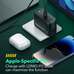 LDNIO Q367 65W GaN 3ポート USB-C / Type-C インターフェースチャージャー 1m USB-C / Type-C to USB-C / Type-C データケーブル付き、EUプラグ、UKプラグ、USプラグ