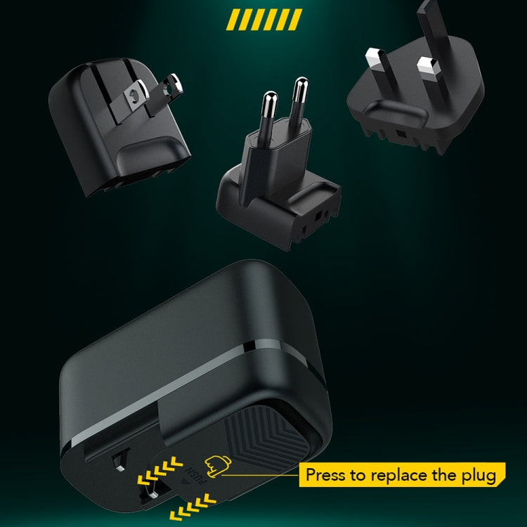LDNIO Q367 65W GaN 3ポート USB-C / Type-C インターフェースチャージャー 1m USB-C / Type-C to USB-C / Type-C データケーブル付き、EUプラグ、UKプラグ、USプラグ