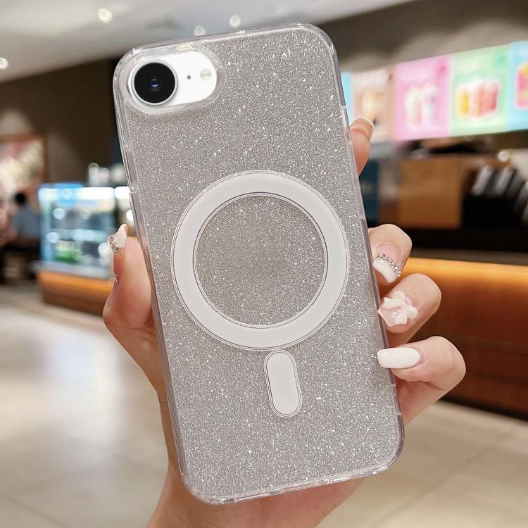 Acrylic Transparent Glitter MagSafe Phone Case, For iPhone 17e / 16e, For iPhone 17 Pro Max, For iPhone 17 Pro, For iPhone 17, For iPhone Air, For iPhone 16 Pro Max, For iPhone 16 Pro, For iPhone 16 Plus, For iPhone 16