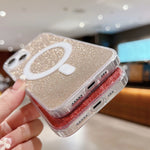アクリル透明グリッターマグセーフスマホケース、iPhone XS Max用、iPhone 8 Plus / 7 Plus用