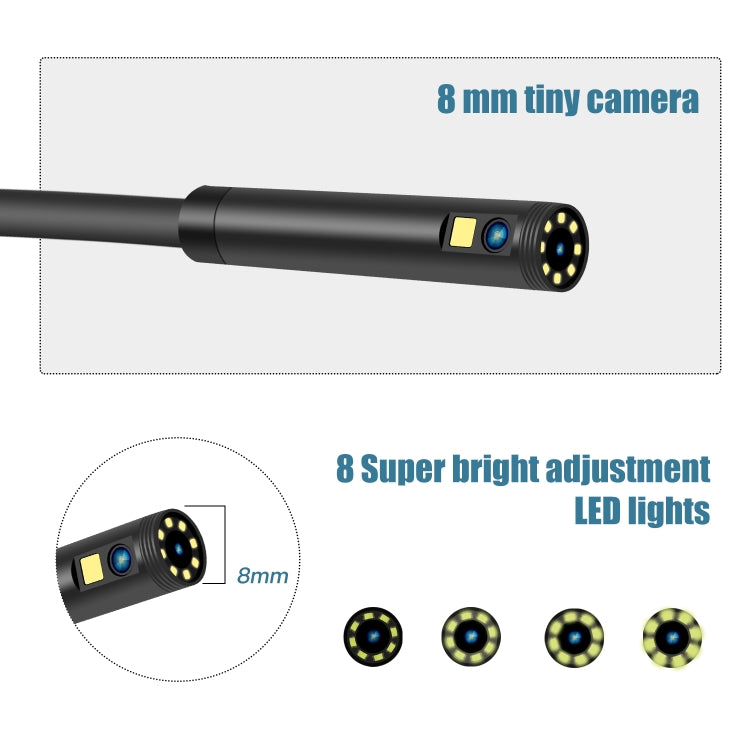 P40 8mm 1080P IP68 防水 4.3インチハイライトスクリーン デュアルカメラデジタル内視鏡、2m ハードケーブル、5m ハードケーブル、10m ハードケーブル