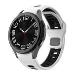 ツートンストライプリバースバックルシリコンウォッチバンド、Samsung Galaxy Watch 7 / 6用