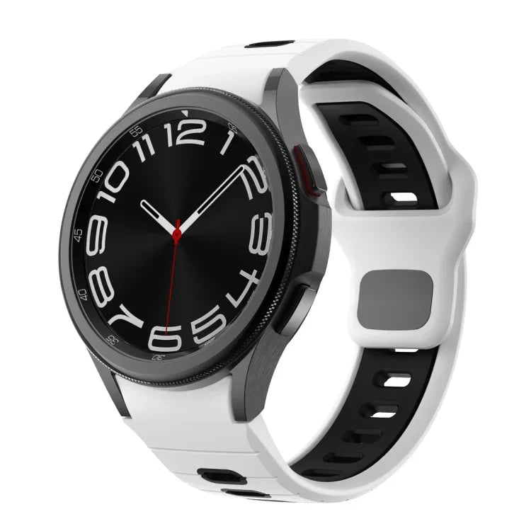 ツートンストライプリバースバックルシリコンウォッチバンド、Samsung Galaxy Watch 7 / 6用