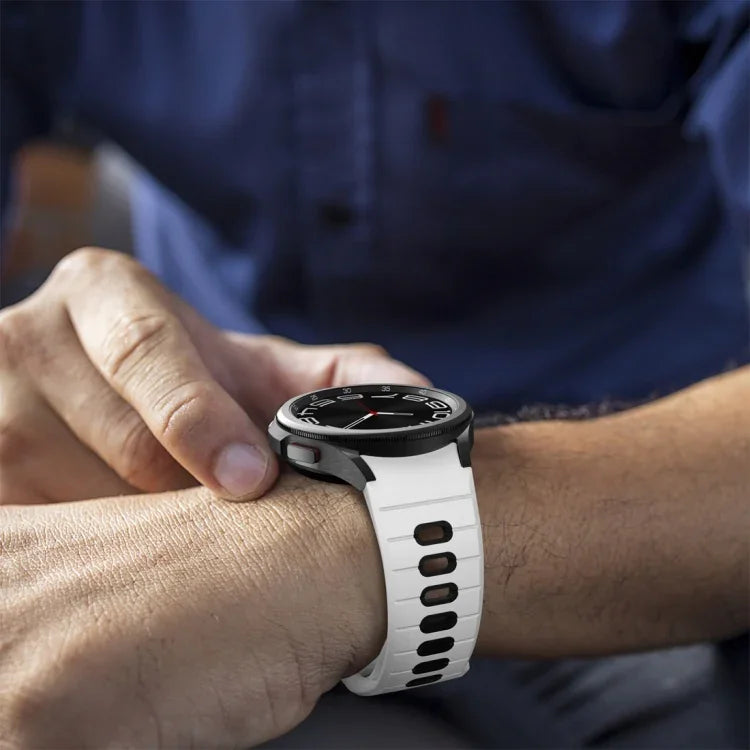 ツートンストライプリバースバックルシリコンウォッチバンド、Samsung Galaxy Watch 7 / 6用