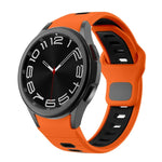 ツートンストライプリバースバックルシリコンウォッチバンド、Samsung Galaxy Watch 7 / 6用