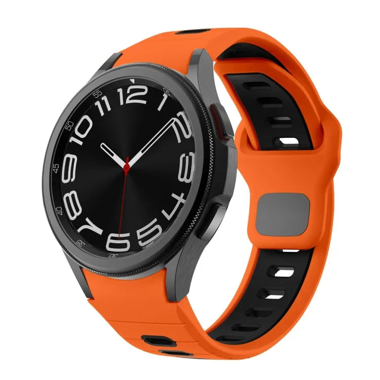 ツートンストライプリバースバックルシリコンウォッチバンド、Samsung Galaxy Watch 7 / 6用