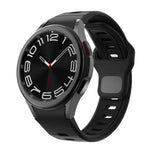 ツートンストライプリバースバックルシリコンウォッチバンド、Samsung Galaxy Watch 7 / 6用