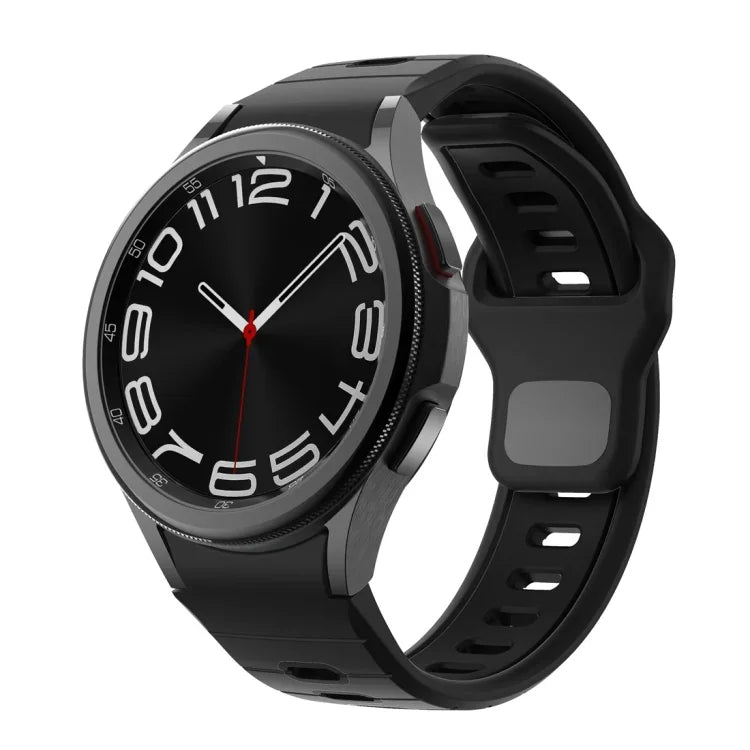 ツートンストライプリバースバックルシリコンウォッチバンド、Samsung Galaxy Watch 7 / 6用