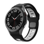 ツートンストライプリバースバックルシリコンウォッチバンド、Samsung Galaxy Watch 7 / 6用