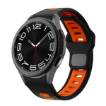 ツートンストライプリバースバックルシリコンウォッチバンド、Samsung Galaxy Watch 7 / 6用