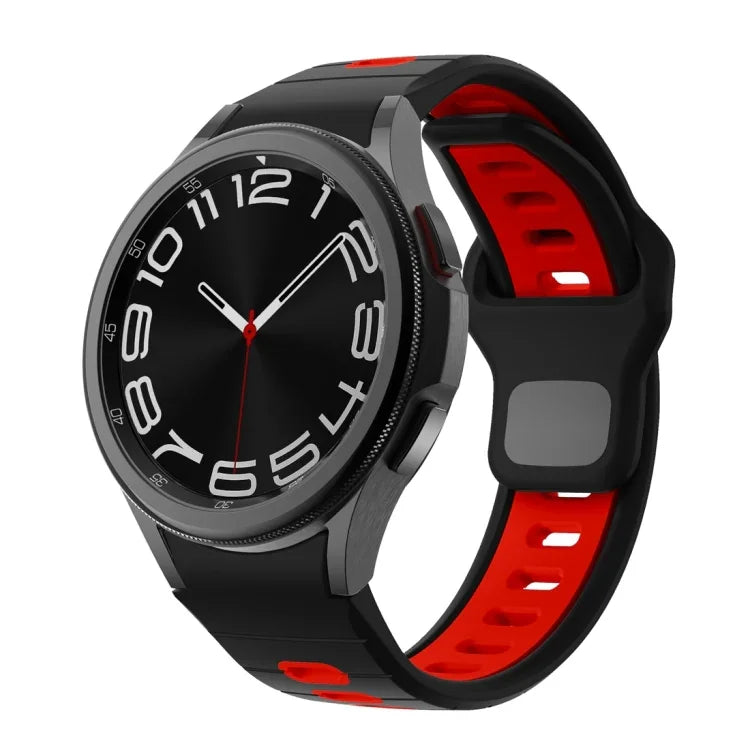 ツートンストライプリバースバックルシリコンウォッチバンド、Samsung Galaxy Watch 7 / 6用