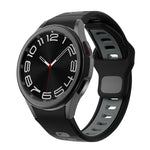 ツートンストライプリバースバックルシリコンウォッチバンド、Samsung Galaxy Watch 7 / 6用