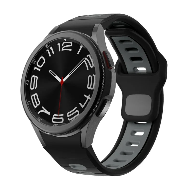 ツートンストライプリバースバックルシリコンウォッチバンド、Samsung Galaxy Watch 7 / 6用