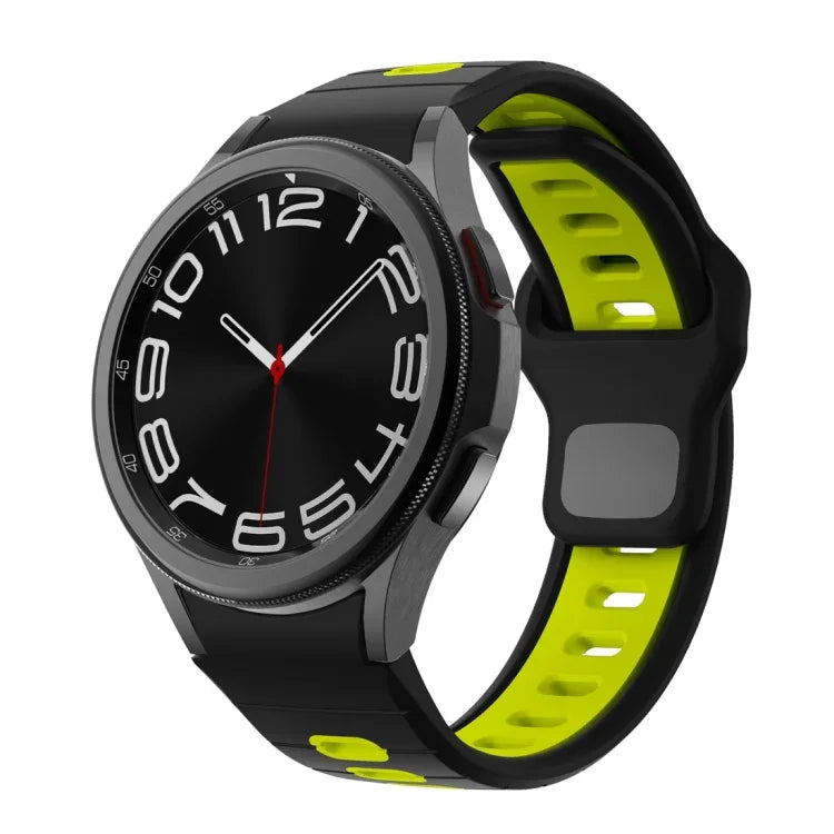 ツートンストライプリバースバックルシリコンウォッチバンド、Samsung Galaxy Watch 7 / 6用