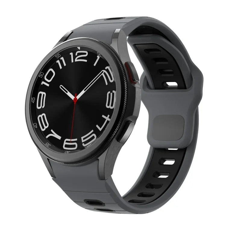 ツートンストライプリバースバックルシリコンウォッチバンド、Samsung Galaxy Watch 7 / 6用