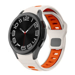 ツートンストライプリバースバックルシリコンウォッチバンド、Samsung Galaxy Watch 7 / 6用