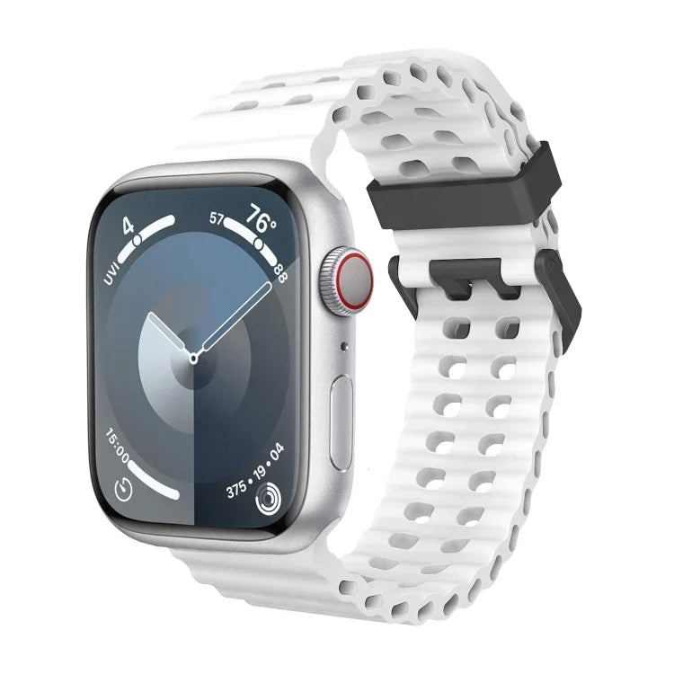 オーシャン 二列穴あき シリコン ウォッチバンド、Apple Watch SE 2023 44mm用、Apple Watch Ultra 2 49mm用、Apple Watch Series 9 45mm用