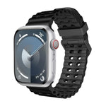 オーシャン 二列穴あき シリコン ウォッチバンド、Apple Watch SE 2023 44mm用、Apple Watch Ultra 2 49mm用、Apple Watch Series 9 45mm用