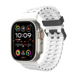 オーシャン 二列穴あき シリコン ウォッチバンド、Apple Watch SE 2023 44mm用、Apple Watch Ultra 2 49mm用、Apple Watch Series 9 45mm用