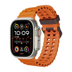 オーシャン 二列穴あき シリコン ウォッチバンド、Apple Watch SE 2023 44mm用、Apple Watch Ultra 2 49mm用、Apple Watch Series 9 45mm用