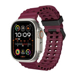 オーシャン 二列穴あき シリコン ウォッチバンド、Apple Watch SE 2023 44mm用、Apple Watch Ultra 2 49mm用、Apple Watch Series 9 45mm用