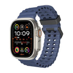 オーシャン 二列穴あき シリコン ウォッチバンド、Apple Watch SE 2023 44mm用、Apple Watch Ultra 2 49mm用、Apple Watch Series 9 45mm用