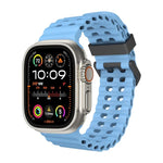 オーシャン 二列穴あき シリコン ウォッチバンド、Apple Watch Ultra 49mm用、Apple Watch Series 8 45mm用、Apple Watch SE 2022 44mm用