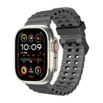 オーシャン 二列穴あき シリコン ウォッチバンド、Apple Watch Ultra 49mm用、Apple Watch Series 8 45mm用、Apple Watch SE 2022 44mm用