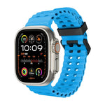 オーシャン 二列穴あき シリコン ウォッチバンド、Apple Watch Ultra 49mm用、Apple Watch Series 8 45mm用、Apple Watch SE 2022 44mm用