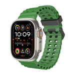 オーシャン 二列穴あき シリコン ウォッチバンド、Apple Watch Ultra 49mm用、Apple Watch Series 8 45mm用、Apple Watch SE 2022 44mm用