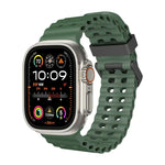 オーシャン 二列穴あき シリコン ウォッチバンド、Apple Watch Ultra 49mm用、Apple Watch Series 8 45mm用、Apple Watch SE 2022 44mm用