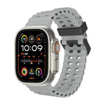 オーシャン 二列穴あき シリコン ウォッチバンド、Apple Watch Ultra 49mm用、Apple Watch Series 8 45mm用、Apple Watch SE 2022 44mm用