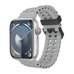 オーシャン 二列穴あき シリコン ウォッチバンド、Apple Watch Ultra 49mm用、Apple Watch Series 8 45mm用、Apple Watch SE 2022 44mm用