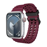 オーシャン 二列穴あき シリコン ウォッチバンド、Apple Watch Series 7 45mm用、Apple Watch SE 44mm用、Apple Watch Series 6 44mm用