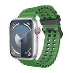 オーシャン 二列穴あき シリコン ウォッチバンド、Apple Watch Series 7 45mm用、Apple Watch SE 44mm用、Apple Watch Series 6 44mm用