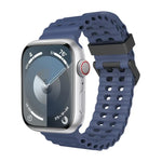 オーシャン 二列穴あき シリコン ウォッチバンド、Apple Watch Series 7 45mm用、Apple Watch SE 44mm用、Apple Watch Series 6 44mm用