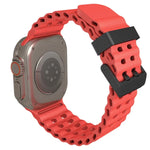 オーシャン 二列穴あき シリコン ウォッチバンド、Apple Watch SE 2023 44mm用、Apple Watch Ultra 2 49mm用、Apple Watch Series 9 45mm用
