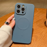 無地リキッドシリコンMagSafe磁気スマホケース、iPhone 16 Pro用、iPhone 16 Plus用、iPhone 16用